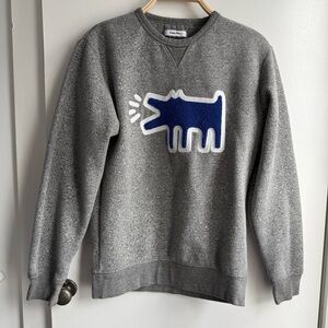 Keith Haring x Celio Men’s Small Gray Blue Dog Graphic Sweatshirt